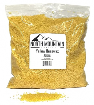 North Mountain Supply 100% Pure Yellow Beeswax Pellets - Great for Personal Care Products and Candle Making -2.5lb Bag