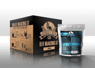 George's Beer Fermentation Equipment Kit with Liquid Malt and Hops Extract Concentrate - Makes 5 Liters (1.32 Gallons) - No Experience Needed - 4 Easy Steps to Homemade Craft Beer - IPA