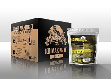 George's Beer Fermentation Equipment Kit with Liquid Malt and Hops Extract Concentrate - Makes 5 Liters (1.32 Gallons) - No Experience Needed - 4 Easy Steps to Homemade Craft Beer - Pilsner