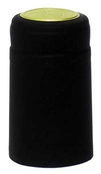 Black Wide Mouth PVC Heat Shrink Capsules - 30 pack