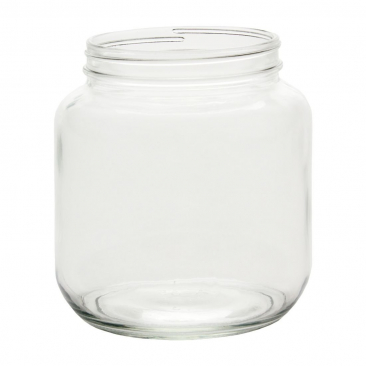 NMS 1/2 Gallon Glass Wide-Mouth Fermentation/Canning Jar With 110mm White Plastic Lid - Set of 6
