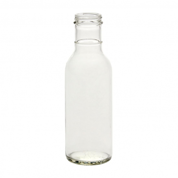 NMS 12 Ounce Glass Ring-Neck Sauce Bottle - With 38mm Black Metal Lids - Case of 12 [ clone ]