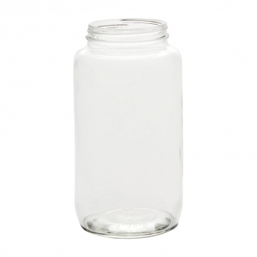 NMS 32 Ounce Glass Hi-Shoulder Straight Sided Quart Regular Mouth Mason Canning Jars - With White Safety Button Lids - Case of 12