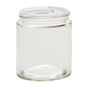 NMS 6.5 Ounce Glass Straight Sided Mason Canning Jars - With 63mm White Metal Lids - Case of 12