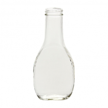 NMS 8 Ounce Glass Banjo Salad Dressing Bottle - With Lids - Case of 12 (White Metal Lids)