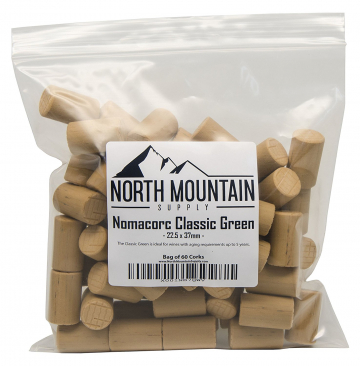North Mountain Supply Synthetic Nomacorc Classic Green Corks 22.5 x 37mm - Bag of 60