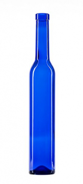 North Mountain Supply 375ml Delgada Cobalt Blue Glass Wine/Spirits Bottle Bar Top Finish - Case of 4