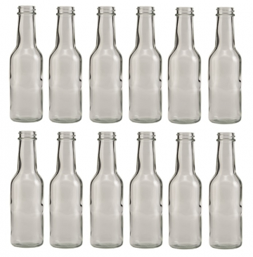 NMS Clear Glass Woozy Sauce Bottles 5 Ounce - Case of 12