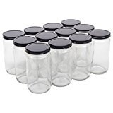 NMS 16 Ounce Glass Regular Mouth Mason Canning Jars - Case of 12 - With  Black Lids > North Mountain Supply