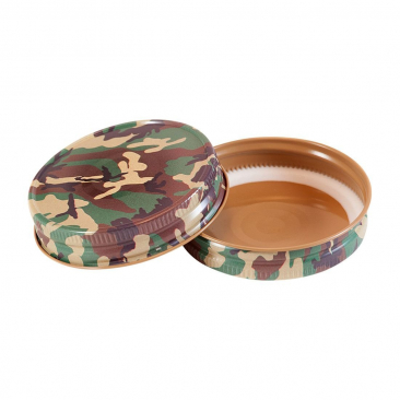North Mountain Supply Regular Mouth Metal One Piece Mason Jar Safety Button Lids - Pack of 72 - Camo