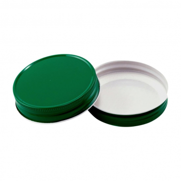 North Mountain Supply Regular Mouth Metal One Piece Mason Jar Lids - Flat Top - Pack of 72 - Green