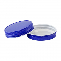 North Mountain Supply Regular Mouth Metal One Piece Mason Jar Lids - Flat Top  - Royal Blue