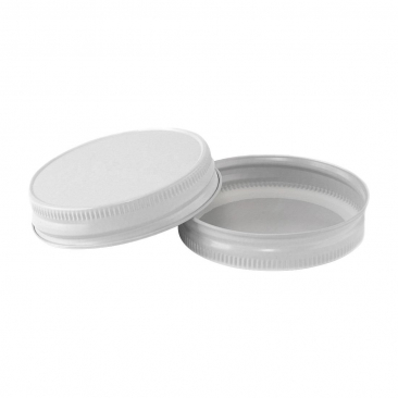 North Mountain Supply Regular Mouth Metal One Piece Mason Jar Lids - Flat Top - Pack of 72 - White