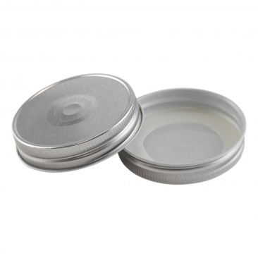 North Mountain Supply Regular Mouth Metal One Piece Mason Jar Safety Button Lids - Pack of 72 - Silver Hi-Heat