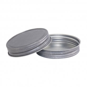 North Mountain Supply Regular Mouth Metal One Piece Mason Jar Unlined Lids - Flat Top - Pack of 72 - Antique Pewter Colored