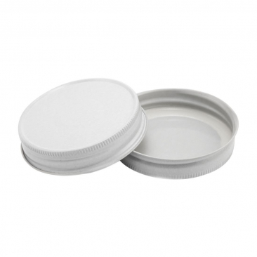 North Mountain Supply Regular Mouth Metal One Piece Mason Jar Safety Button Lids - Pack of 72 - White Hi-Heat