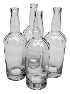 North Mountain Supply Jimmy Lee 750ml Clear Glass Wine/Spirits Bottle Bar Top Finish - Case of 4