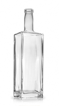 North Mountain Supply Liberty 750ml Rectangular Glass Wine/Spirits Bottle Bar Top Finish - Case of 4