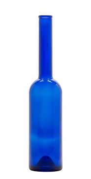 North Mountain Supply 500ml Cobalt Blue Glass Opera Wine/Spirits Bottle Bar Top Finish - Case of 4