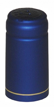 North Mountain Supply PVC Heat Shrink Capsules With Tear Tabs - 60 Count - Cobalt Blue with Stripe