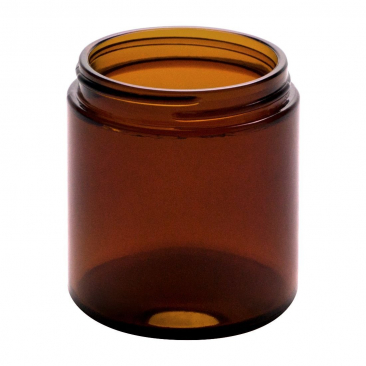 NMS 4 Ounce Glass Straight Sided Mason Canning Jars - With 58mm Lids - Case of 24 (Amber Glass Black Lids)