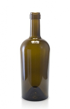 North Mountain Supply 500ml Regine Antique Green Glass Wine/Spirits Bottle Cork Top Finish - Case of 4