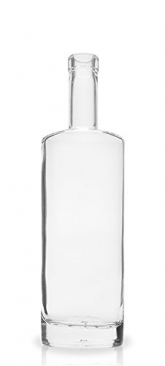 North Mountain Supply 750ml St. Louis Oval Clear Glass Wine/Spirits Bottle Bar Top Finish - Case of 4