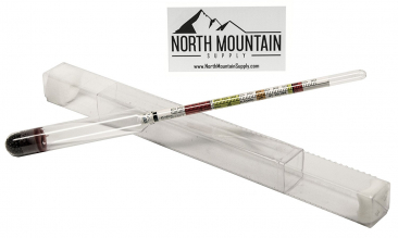 North Mountain Supply Glass Triple Scale Hydrometer - Specific Gravity 0.990 to 1.60.- Potential ABV 0-16% - Sugar Per Liter 0-341