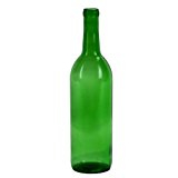 NMS 750ml Glass Bordeaux Wine Bottle Flat-Bottomed Cork Finish - Case of 12 - Emerald Green