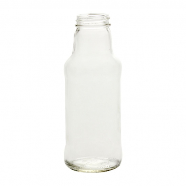 NMS 10 Ounce Glass Cocktail/Sauce Bottle - With 38mm Lids - Case of 12 (White Metal Lids)