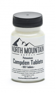 North Mountain Supply Campden Tablets (Potassium Metabisulfite) - 100 Tablets - 2 Ounce Jar