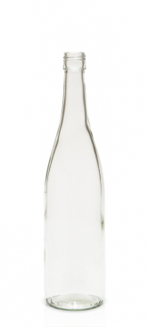 North Mountain Supply 750ml Glass California Hock Wine Bottle  with Black Twist-N-Seal Capsules - Case of 12 (Clear/Flint)