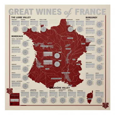 Great Wines of France: Unique Wine Tasting Map
