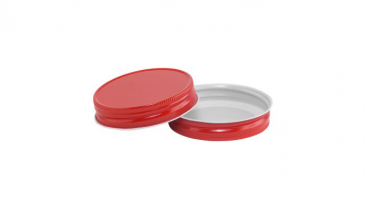 North Mountain Supply Regular Mouth Metal One Piece Mason Jar Lids - Flat Top  -Red