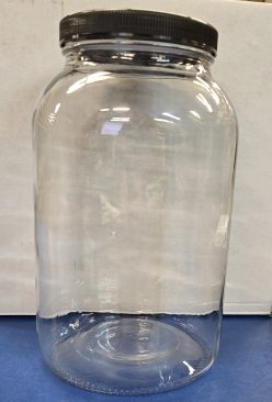 NMS 1 Gallon Wide Mouth Glass Jar with black plastic lid