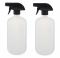 North Mountain Supply 32 Ounce Refillable Empty Plastic Bottle with Spray Nozzle - Pack of 2