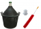 North Mountain Supply Narrow Mouth Glass Demijohn/Carboy with Plastic Basket - 20 Liter (Approx. 5 Gallons) - Includes Clip on Airlock, and Cleaning Brush