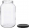 NMS 1 Gallon Glass Wide-Mouth Fermentation/Canning Jar With 110mm Black Plastic Lid