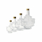 Maple Leaf Syrup Bottles Sampler Set with Metal Lids [4 Bottle Set, 1.7 to 17 fl oz, Clear Glass, Gold Metal Lids]