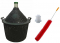 North Mountain Supply Narrow Mouth Glass Demijohn/Carboy with Plastic Basket - 25 Liter (Approx. 6.5 Gallons) - Includes Clip on Airlock, and Cleaning Brush