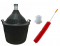 North Mountain Supply Narrow Mouth Glass Demijohn/Carboy with Plastic Basket - 54 Liter (Approx. 14 Gallons) - Includes Clip on Airlock, and Cleaning Brush