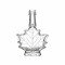 Maple Leaf Syrup Bottles with Tamper-Evident Plastic Lids [1.7 fl oz, 50 ml, Clear Glass, Gold Plastic Lids, Case of 12]