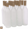 North Mountain Supply 750ml Frosted Glass Bordeaux Wine Bottles With Gold Twist-N-Seal Closures - Case of 12