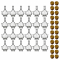 Maple Leaf Syrup Bottles with Tamper-Evident Plastic Lids [1.7 fl oz, 50 ml, Clear Glass, Gold Plastic Lids, Case of 24]