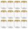 North Mountain Supply 6 Ounce Clear Glass Straight Sided Mason Canning Jars - With 63mm Gold Metal Lids - Case of 12