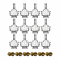 Maple Leaf Syrup Bottles with Metal Lids [1.7 fl oz, 50 ml, Clear Glass, Gold Metal Lids, Case of 12]