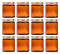 Amber Straight Sided Mason Jars with Metal Lids [6 oz, Amber Glass, 63mm Gold Metal Lids, Case of 12]