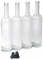 North Mountain Supply 750ml Arizona Clear Glass Wine/Spirits Bottle Bar Top Finish - with All Black Tasting Corks - Case of 4