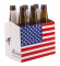 NMS 6 Pack 12oz Beer & Soda Bottle Carrier - American Flag Design - Pack of 20