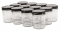 NMS 8 Ounce Glass Straight Sided Regular Mouth Canning Jars - Case of 12 - With Black Lids